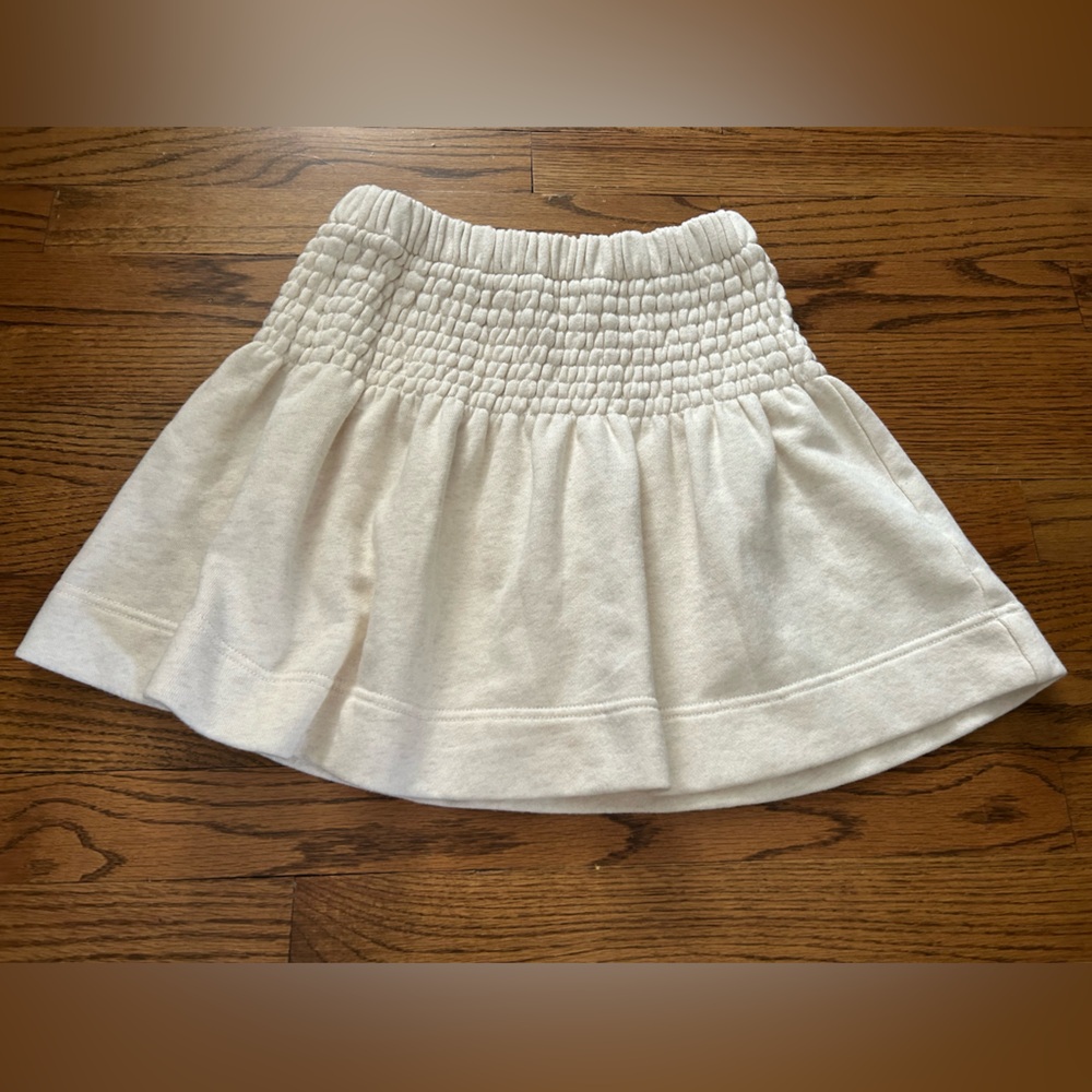aerie Cream Smocked Waist Circle Skirt